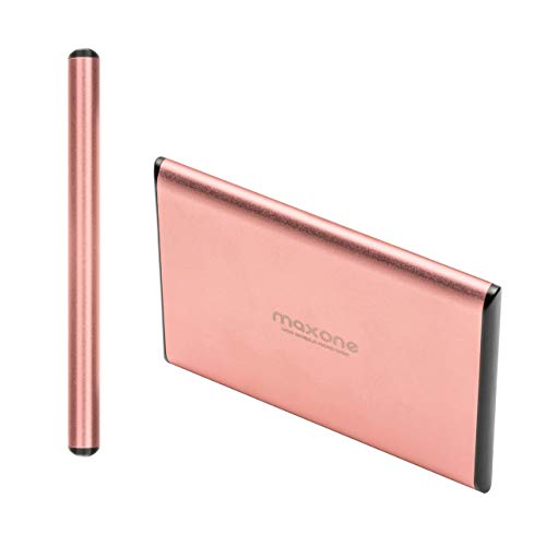 Disco duro externo Portátil 320GB - 2.5" USB 3.0 Ultrafino Diseño Metálico HDD para Mac, PC, Laptop, Ordenador, Xbox one, PS4, Smart TV, Chromebook - Rose Pink