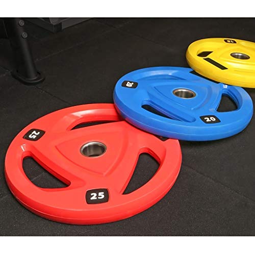 Discos de Pesas Discos Olímpicos Juegos de placas de color de fitness con barra olímpica Grip Peso placas olímpicas for el entrenamiento de fuerza, pesas y Crossfit Discos de Pesas para Musculación