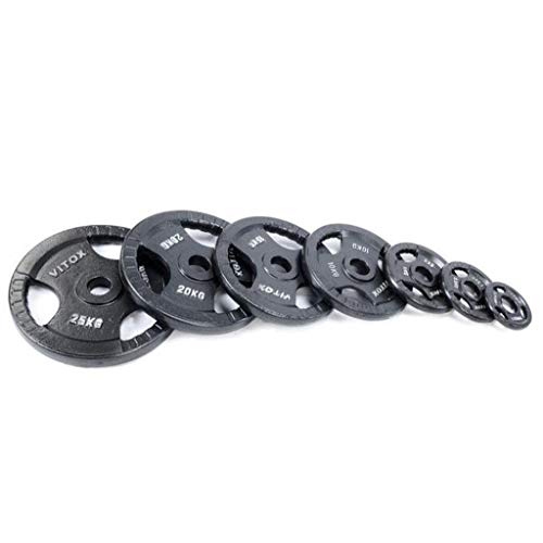 Discos de Pesas Discos Olímpicos Placas con barra estándar de 2 pulgadas Peso Grip placas, solo con mancuernas con barra placas de peso Placas for Olímpico Barbells for la fuerza trainin Negro Discos