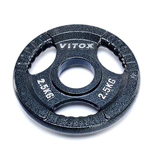 Discos de Pesas Discos Olímpicos Placas con barra estándar de 2 pulgadas Peso Grip placas, solo con mancuernas con barra placas de peso Placas for Olímpico Barbells for la fuerza trainin Negro Discos