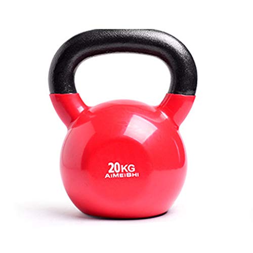 DPPAN Pesa Rusa De Hierro Fundido, Pesa Rusa Ajustable De Hierro Fundido Revestimiento De Vinilo Antiadherente Profesional Pesa Rusa para Entrenamiento De Fuerza,Red_20kg/44.09lb