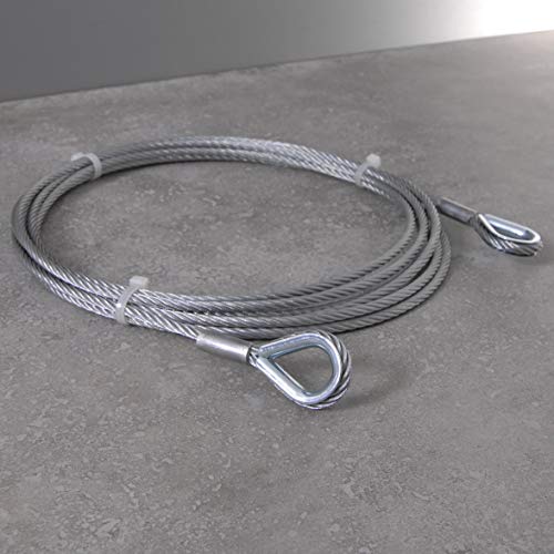 Drahtseile24 - Cuerda de alambre con guardacabos, cable de acero con guardacabos - cuerda de tope, cable de acero con ojales, galvanizado, Ø 16mm / 2.700kg Nutzlast | 8m, plata, 1