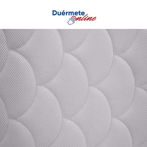 Duérmete Online - Colchón Viscoelástico Pocket Visco Reversible (Cara Invierno-Verano) Firmeza-Dureza Alta, Transpirable, Blanco/Negro, 90x190