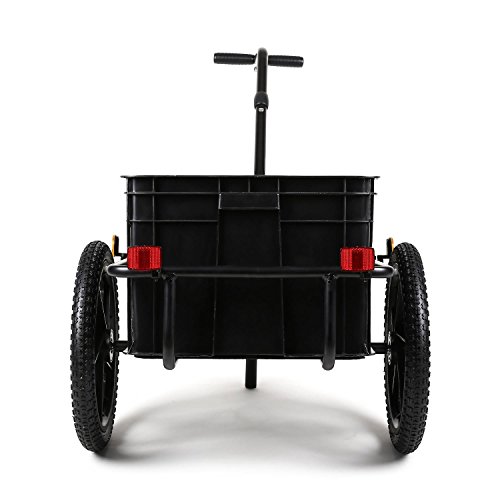 DURAMAXX Big-Mike - Remolque para Bicicleta, Carro, Caja de 70L, Carga máx 40 kg, Enganche esférico para Bicicletas de 26''- 28'', Estructura de Acero recubierta de Pintura en Polvo, Azul