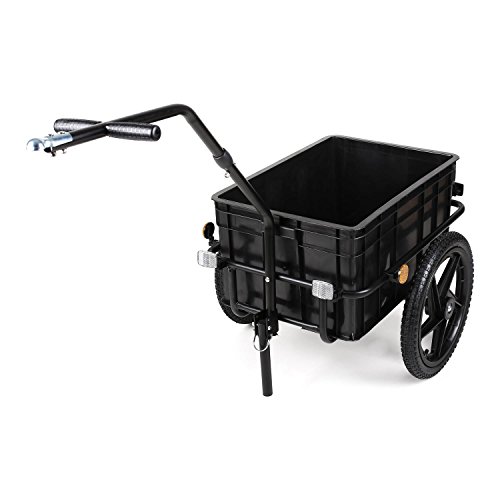 DURAMAXX Big-Mike - Remolque para Bicicleta, Carro, Caja de 70L, Carga máx 40 kg, Enganche esférico para Bicicletas de 26''- 28'', Estructura de Acero recubierta de Pintura en Polvo, Azul