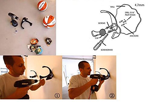 ele ELEOPTION Ball Claw - Soporte de Pared para balones de Baloncesto, fútbol, Voleibol, fútbol Americano