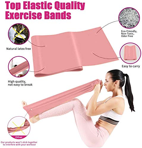 ERUW Bandas Elasticas Fitness, 2M Banda Elastica Resistencia Musculacion para Hombre, Mujer, Ejercicios de Musculares, Glúteos y Yoga Entrenamiento Bandas en Casa y Gym Pilates, Estiramiento (Pink)