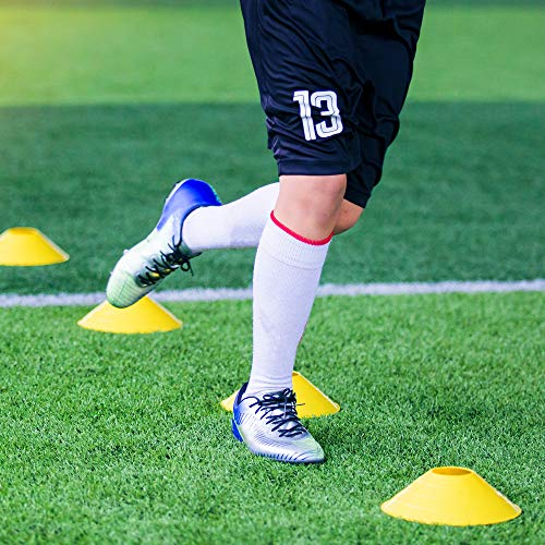 Escalera de Velocidad Coordinación Agilidad 6M| 12 Peldaños 10 Conos & 4 Clavijas| Alta Calidad y Duradero - Fútbol Deportes Entrenamiento Fitness para Niños Adultos| con Bolsa Transporte.