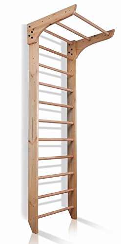 Escalera Sueca Kinder-1-220 Espaldera para Gimnasio, Espaldera de Fitness, Complejo Deportivo de Gimnasia, Gimnasia de los niños en casa, Barras