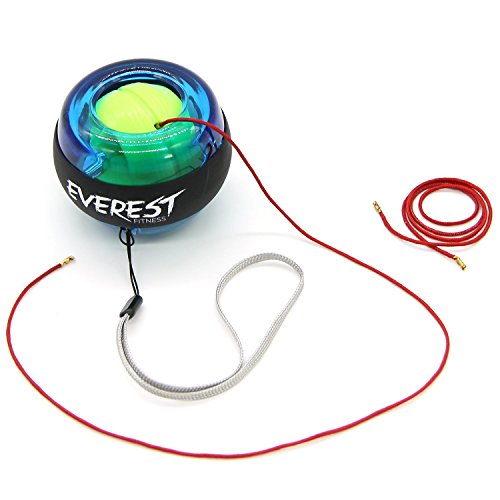 EVEREST FITNESS Bola energética para el Entrenamiento de la Musculatura de la Mano y del Brazo con Cinta de Agarre y Carcasa de Material plástico Muy Resistente - Entrenador Manual, Bola giratoria