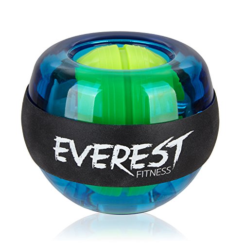 EVEREST FITNESS Bola energética para el Entrenamiento de la Musculatura de la Mano y del Brazo con Cinta de Agarre y Carcasa de Material plástico Muy Resistente - Entrenador Manual, Bola giratoria