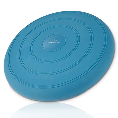 EVEREST FITNESS Disco vestibular, Lleno de Aire, Ø 33 cm, Negro, Incluye Bomba de Aire - cojín de Balance, cojín de Equilibrio, Cojines de Disco, Cojines de Entrenamiento y Estado físico