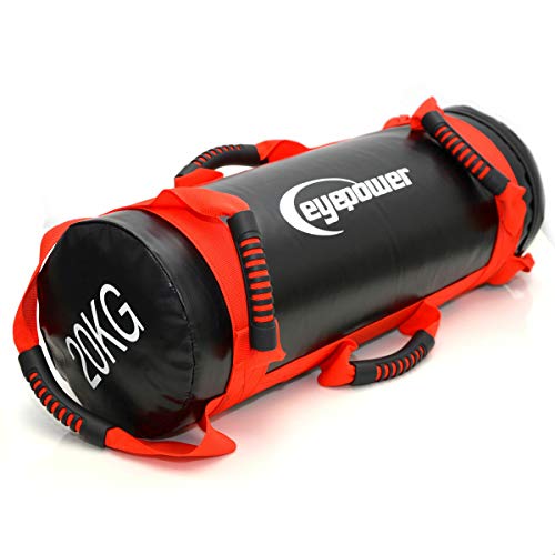 EYEPOWER 5-20kg Power Bag 20x60cm Saco de Arena para Entrenamiento con Pesa Rojo