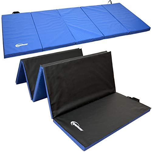 EYEPOWER Colchoneta de Entrenamiento Gimnasia XXL 300x100x5cm Plegable Azul