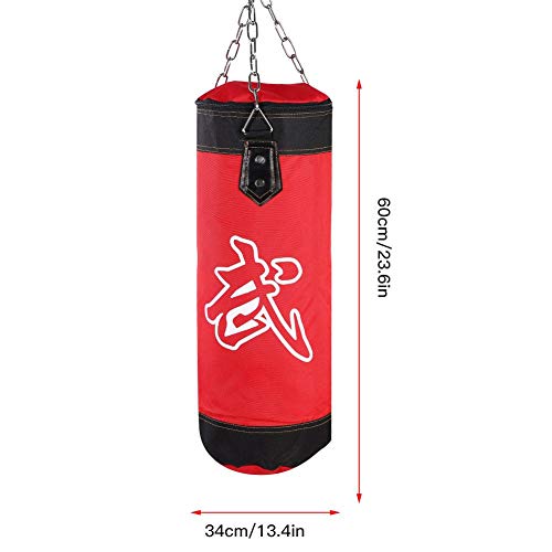 Fafeims Saco de Boxeo Pesado vacío MMA Boxeo Kickboxing Entrenamiento Entrenamiento Bolsa de Arena con Cadena de Montaje(1.2m-Rojo)