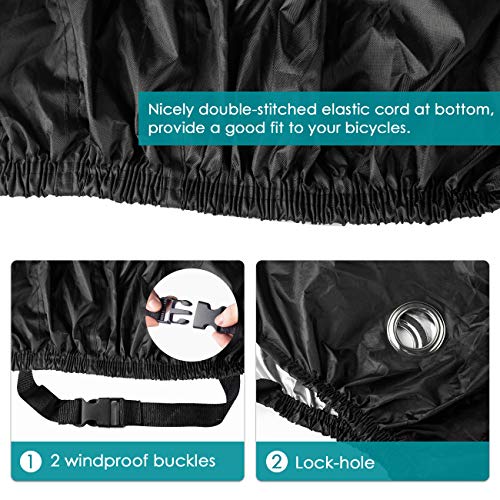 Favoto Funda para Bicicleta Exterior 210D Cubierta Protector Impermeable al Aire Libre contra Lluvia Sol Polvo para Montaña Carretera L Negro