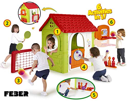 FEBER- Activity House 6in1, Casa Infantil a Partir de 3 años con Juegos incorporados (Famosa 800012606)