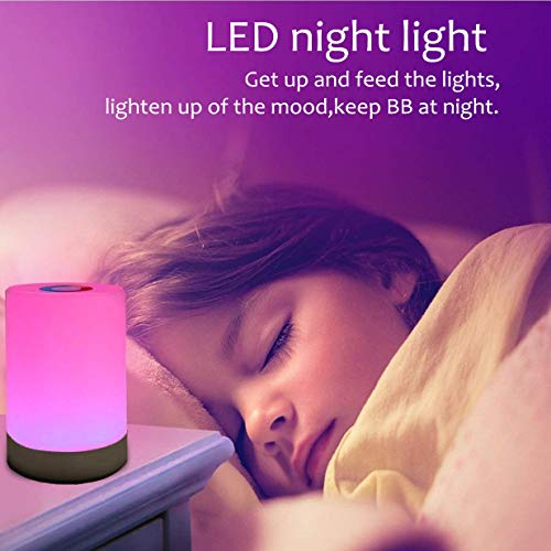 FiDi Tek Lámpara LED Luz Nocturna Regulable, Infantil, Diseño de Control Táctil, para Escritorio Recargable y Camping, 2.4 W