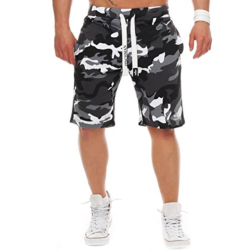 Finchman 99Z45 Herren Cotton Sweat Short Kurze Hose Bermuda Camo Grau L