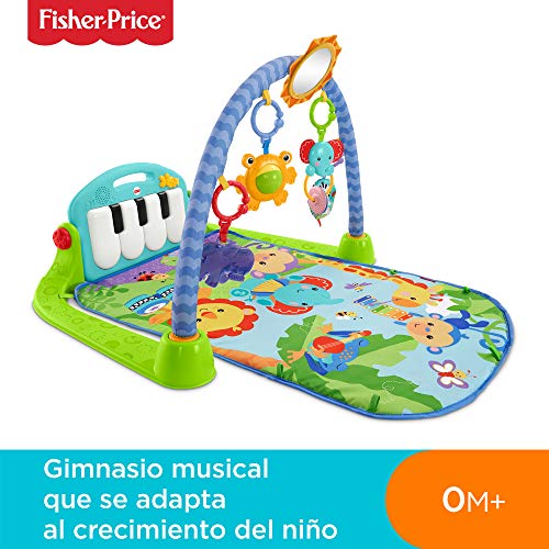 Fisher-Price Gimnasio-piano pataditas, manta de juego para bebé (Mattel BMH49)