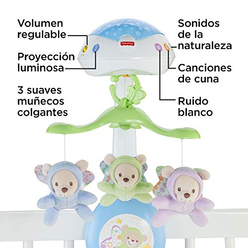 Fisher-Price - Móvil con ositos - juguetes bebe - (Mattel CDN41)