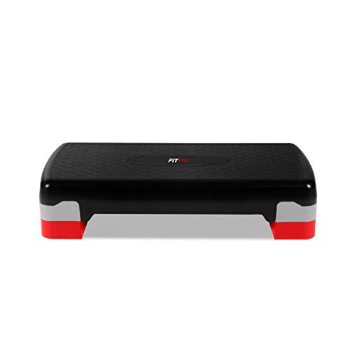 FITFIU Fitness PS-150 - Plataforma Step Fitness regulable, Stepper Aróbic y Cardio para ejercicios Gimnasia en casa 70x30x11cm