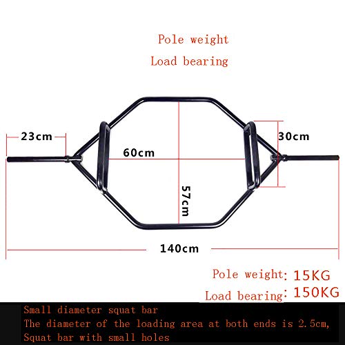 FLBTY Barra De Trampa Hexagonal De Fitness, Barra Hexagonal, Barra De Cuclillas De Diámetro Pequeño, El Diámetro del Área De Montaje En Ambos Extremos Es De 2.5 Cm