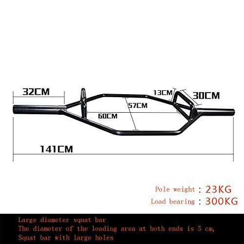 FLBTY Barra Hexagonal, Barra De Trampa Hexagonal Fitness, Barra para Sentadillas De Gran Diámetro, con Un Diámetro De 5 Cm En Ambos Extremos, Y Una Barra para Sentadillas con Agujeros Grandes