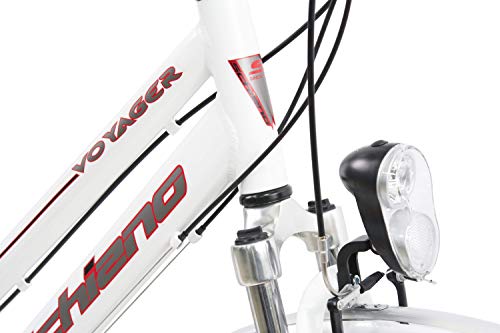 F.lli Schiano Voyager Bicicleta Trekking, Women's, Blanco-Rojo, 28''