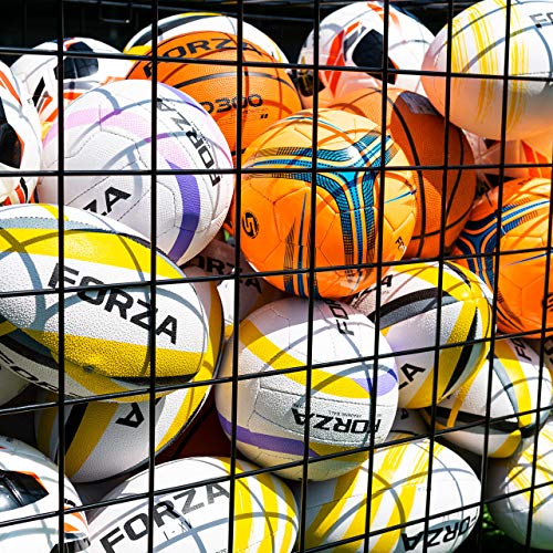 FORZA Carro Portabalones Portátil para Equipaje/Balones Deportivos – Cesta Guardapelotas con Ruedas Giratorias & Sistema de Frenos