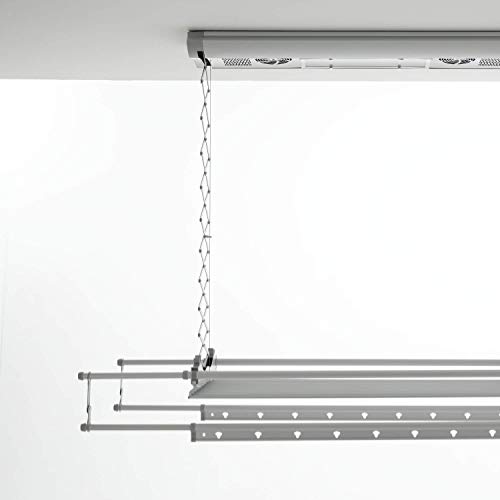 foxydry Air Tendedero Eléctrico de Pared y Techo con Control Remoto Ahorrar Espacio en Aluminio y Acero (120)