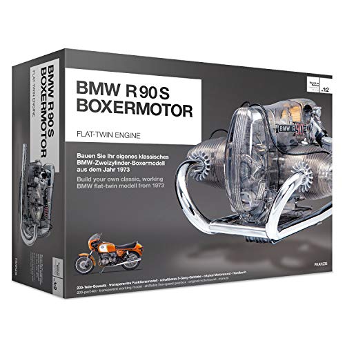 Franzis Verlag Boxermotor Kit de ingeniería para modelo clásico bicilíndrico de BMW R 90 S, 200 piezas, escala 1:2