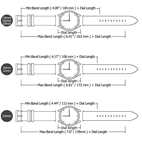 Fullmosa 6 Colores para Correa de Reloj, Cross Piel Correa Huawei Samsung Correa/Banda/Band/Pulsera/Strap de Recambio/Reemplazo 18mm 20mm 22mm 24mm,Rosada 20mm