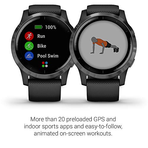 Garmin Vivoactive 4 - Reloj inteligente con GPS y funciones de control de la salud durante todo el día, color negro