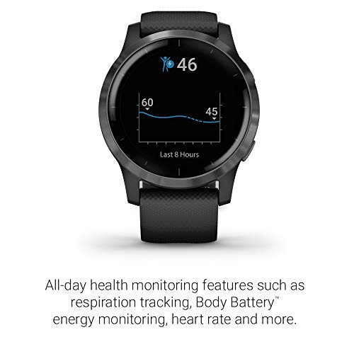 Garmin Vivoactive 4 - Reloj inteligente con GPS y funciones de control de la salud durante todo el día, color negro