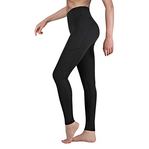 Gimdumasa Pantalón Deportivo de Mujer Cintura Alta Leggings Mallas para Running Training Fitness Estiramiento Yoga y Pilates GI188 (Negro, XS)