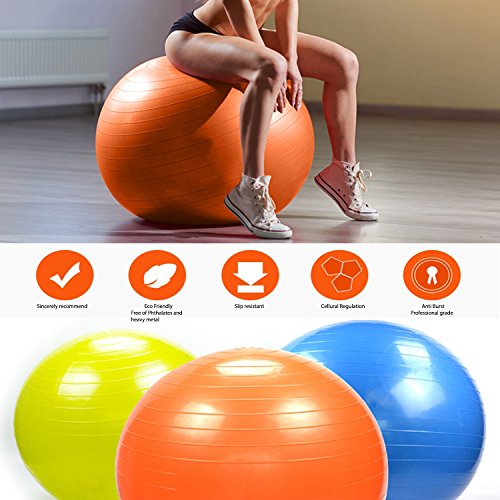 Glamexx24 Suave Pezi Swiss Pelota de Dick Anti Burst Asiento Pelota de Gimnasia Fitness Balón de Bomba, Pelota Carcasa, Obstrucción Solapas, Mini Pilates Yoga Ball