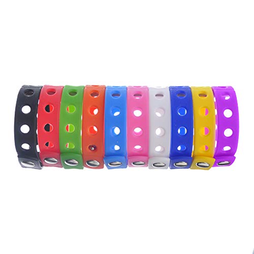 GOGO - 10 pulseras de silicona ajustables para adultos para zapatos, Unisex adulto, color varios colores, tamaño talla única