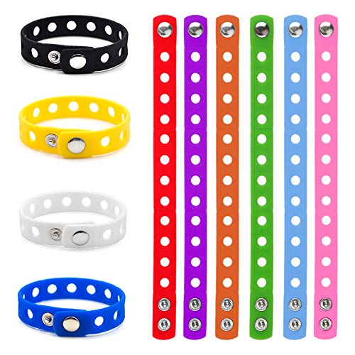 GOGO - 10 pulseras de silicona ajustables para adultos para zapatos, Unisex adulto, color varios colores, tamaño talla única