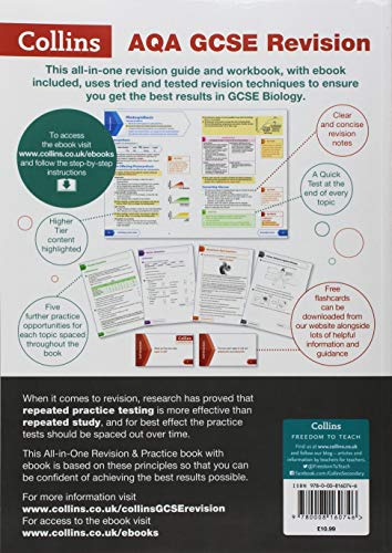 Grade 9-1 GCSE Biology AQA All-in-One Complete Revision and Practice (with free flashcard download) (Collins GCSE 9-1 Revision) (Collins GCSE Grade 9-1 Revision)