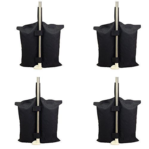 Grado Industrial Heavy Duty bolsa de pesos con doble costura, pierna pesos para Pop Up carpa peso bolsas de arena bolsa de pies 4pcs-pack， Color negro. (canopy weightsbag, black)