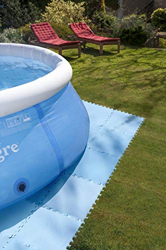 Gre MPF509 - Protector de Suelo para Piscina, 9 piezas, Color Azul, 4,5 mm de Grosor