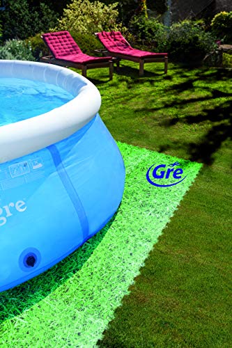 Gre MPF509GR - Protector de Suelo para Piscina, 9 piezas, Imitación Hierba, 8 mm de Grosor