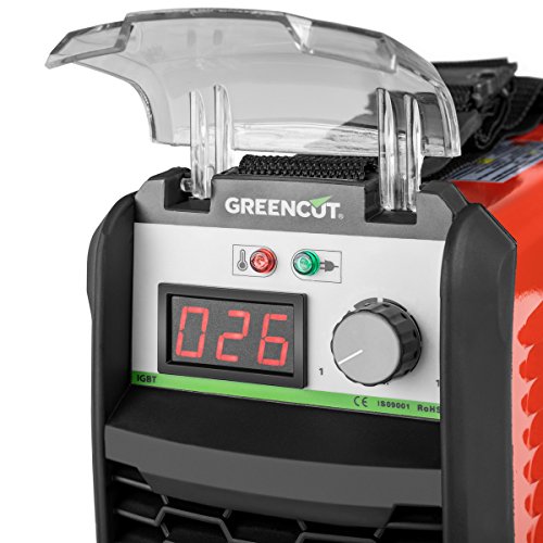 GREENCUT MMA200 - Soldador inverter turbo ventilado de corriente continua DC, 200A, Potencia Regulable, con Tecnología iGBT Máquina de Soldadora Portátil