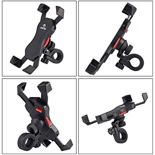 Grefay Soporte Movil Bicicleta Soporte Universal Manillar Motocicleta para 3.5"-6.5" Smartphones con Rotación 360°