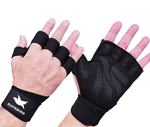 Guantes para Crossfit, Guantes Gimnasio,Guantes Pesas,Protección Completa para la Palma y Agarre Extra Transpirable Antideslizante, para Ejercicio Pesas,Levantamiento de Pesas,para Hombres y Mujeres