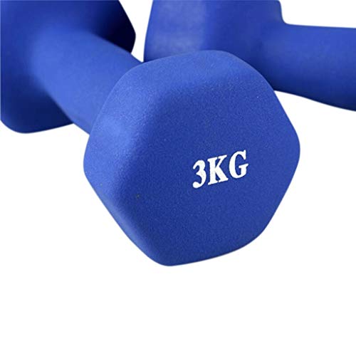 Guoqunshop Mancuernas/Ejercicio Fitness Workout Esmerilado plástico Pesas for Hombres y Mujeres con Mancuernas Campanilla Azul 6 Kg (3 kg * 2) Deportes Fitness Equipment Inicio Fitness con Mancuernas