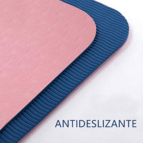 Haioo Esterilla de Yoga Antideslizante con Línea Corporal Colchoneta de Yoga para Yoga Pilates Gimnasia Tonificación Ejercicios de Fuerza Meditación