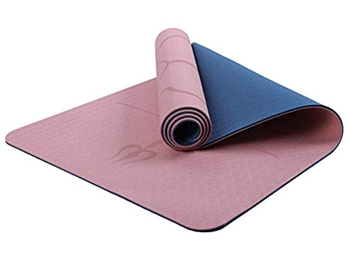 Haioo Esterilla de Yoga Antideslizante con Línea Corporal Colchoneta de Yoga para Yoga Pilates Gimnasia Tonificación Ejercicios de Fuerza Meditación