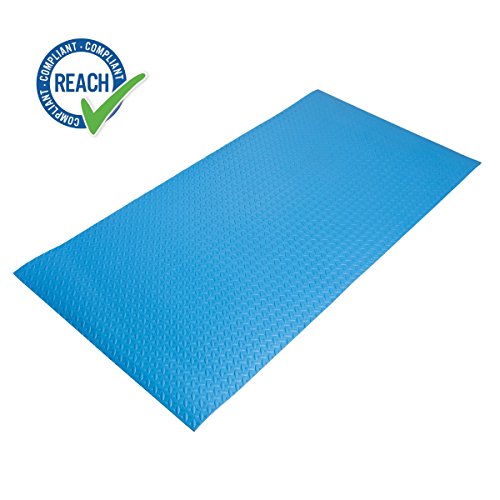 HD Fitness FM2000BLU Esterilla de Yoga Antideslizante - Colchoneta Antideslizante para Gimnasio, Pilates, máquinas para Hacer Ejercicio - Color Azul - 200x100cm